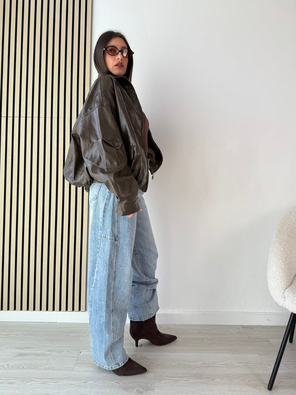 Giacca Bomber in ecopelle