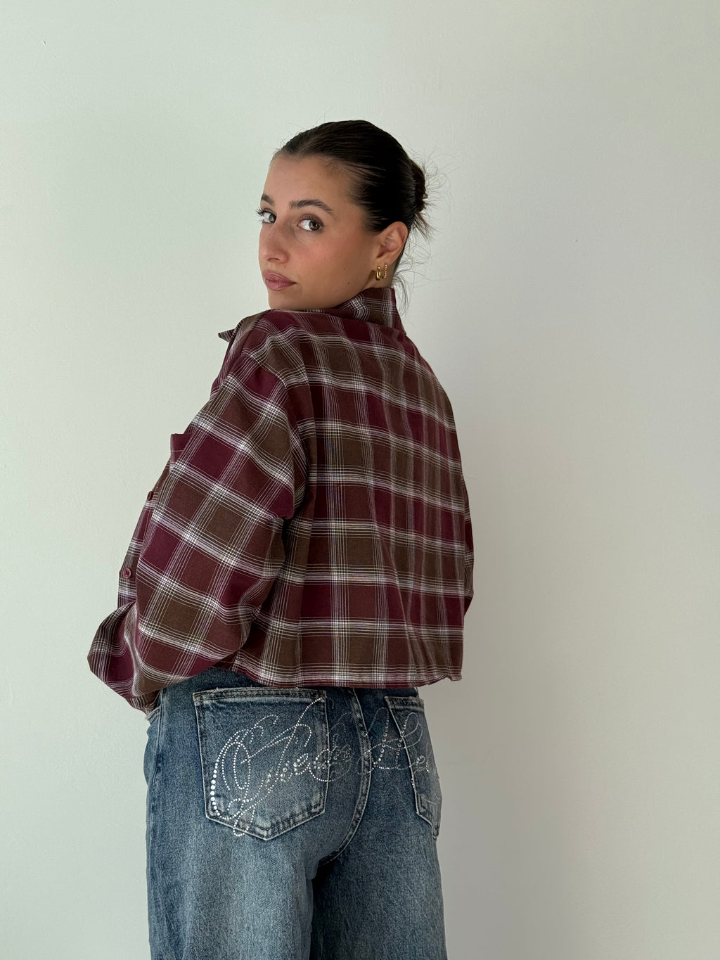 Camicia check crop