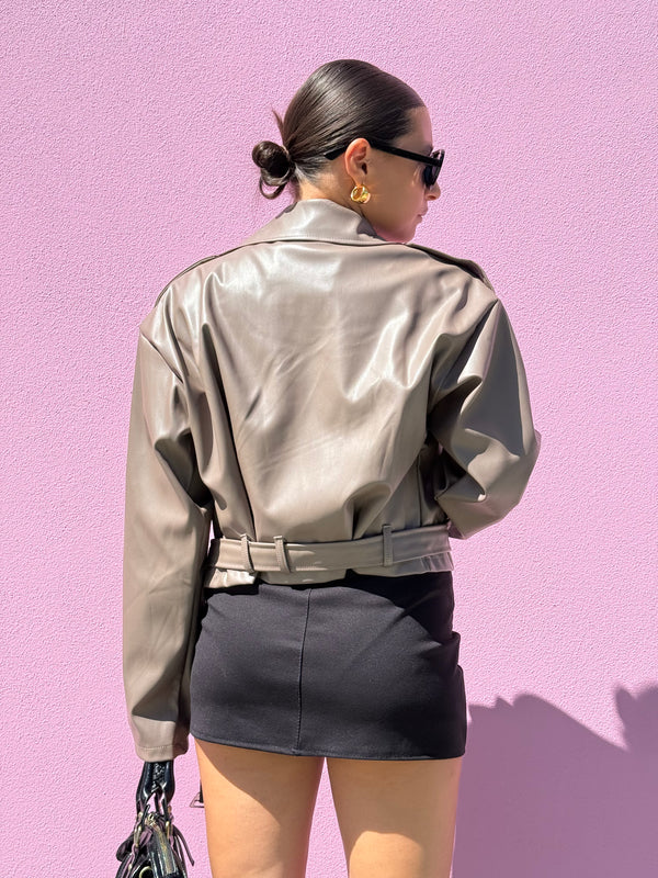 Chiodo in ecopelle Crop