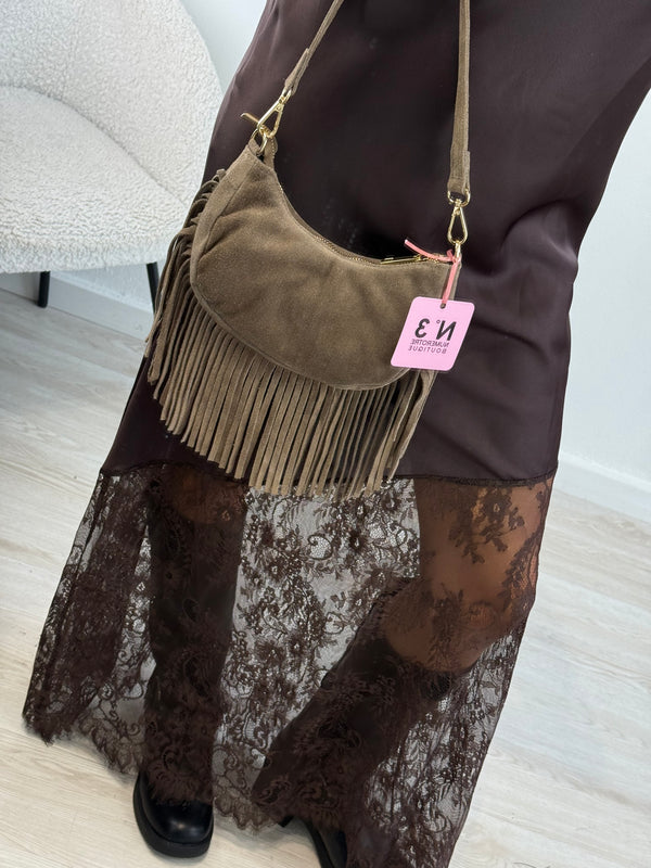 Borsa frange TREND in vera pelle