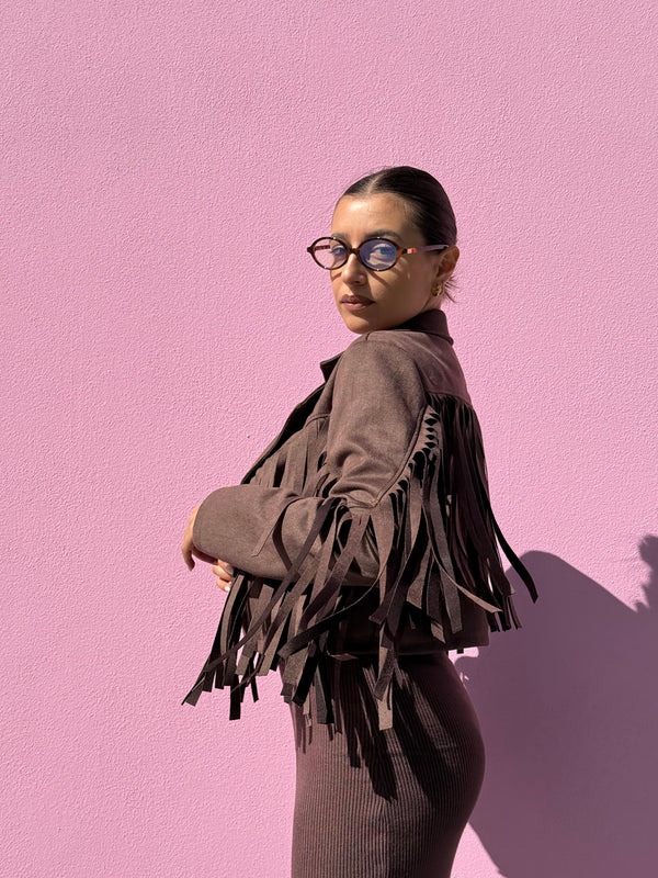 Giacca Suede con frange