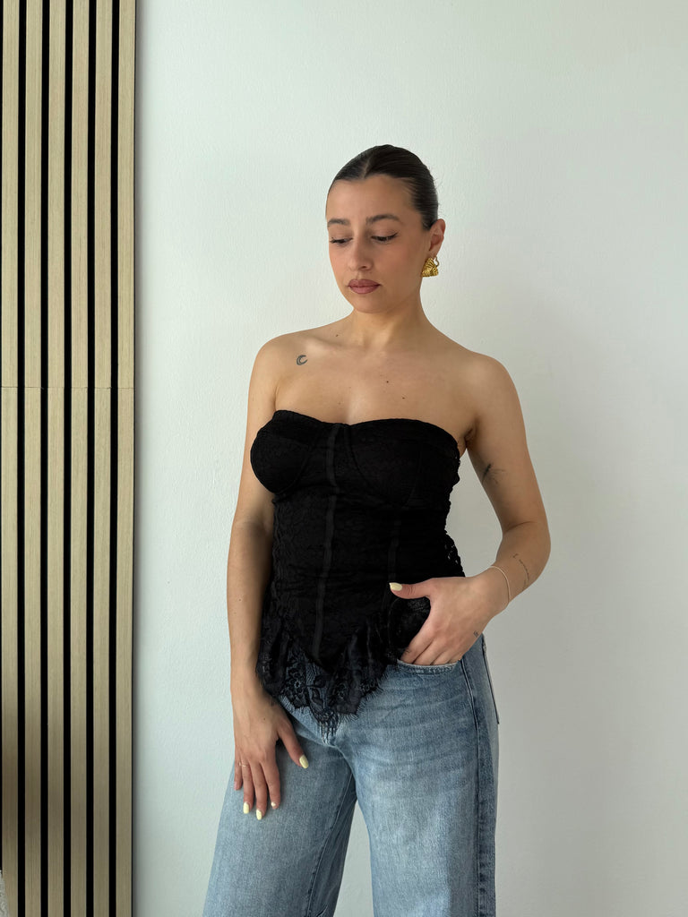Corpetto pizzo a fascia