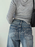 Jeans back strass