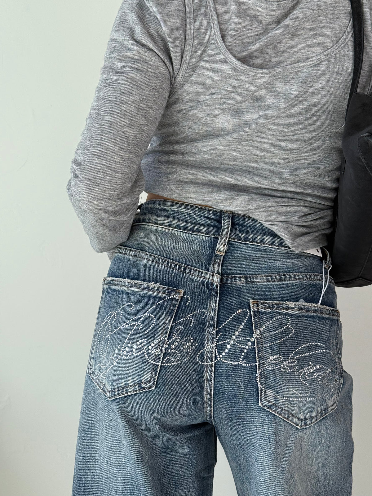 Jeans back strass