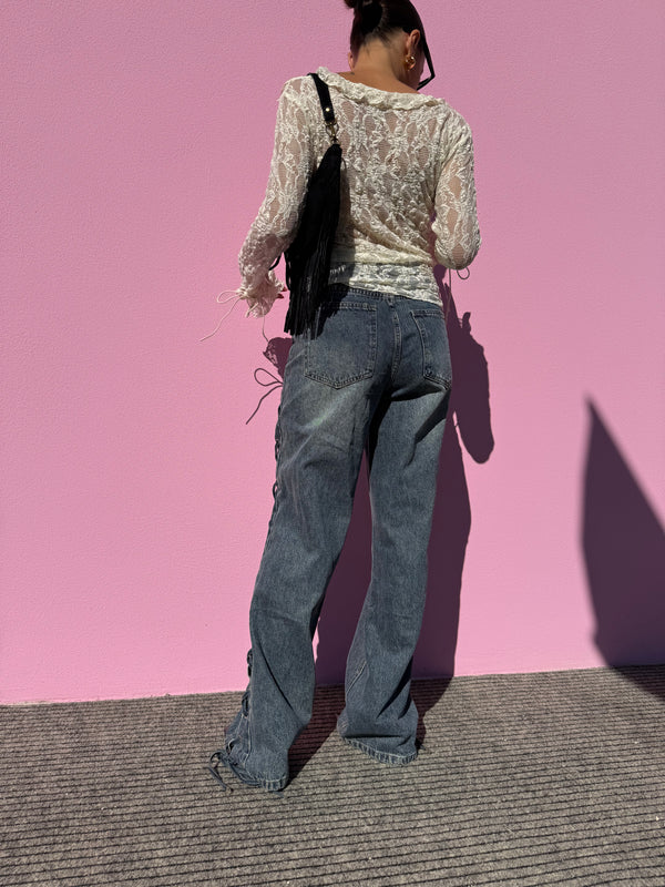 Maglia in pizzo laccetti