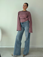 Jeans palazzo sfrangiato