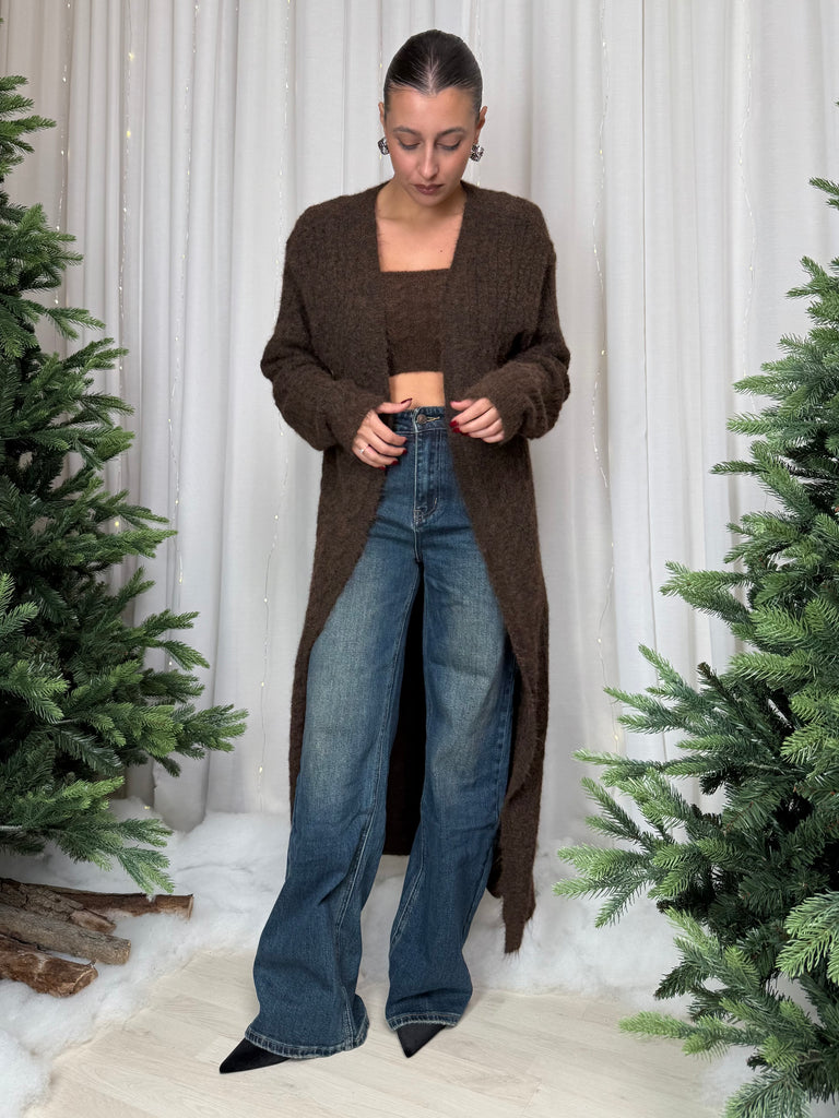 Completo top e cardigan lungo