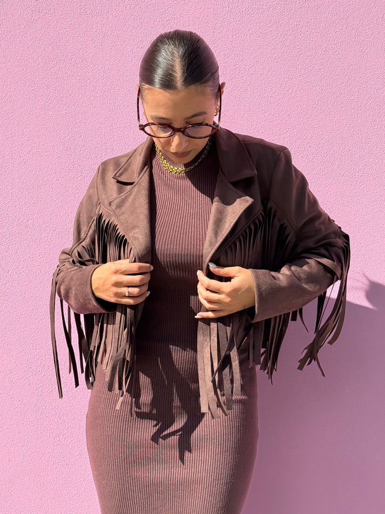 Giacca Suede con frange