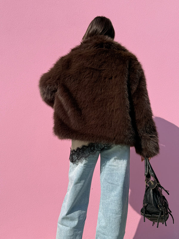 Eco-pelliccia marrone