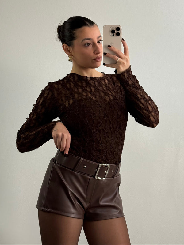 Body in pizzo trasparente