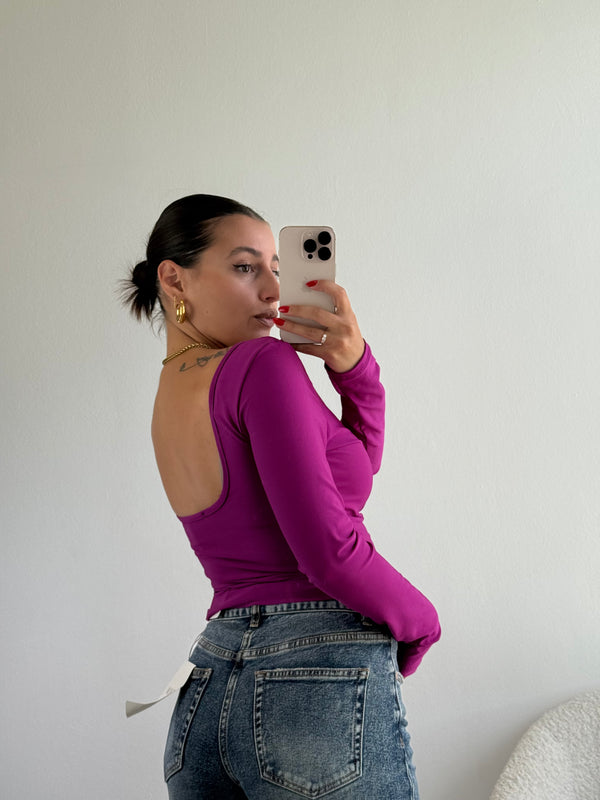 Top crop scollo dietro