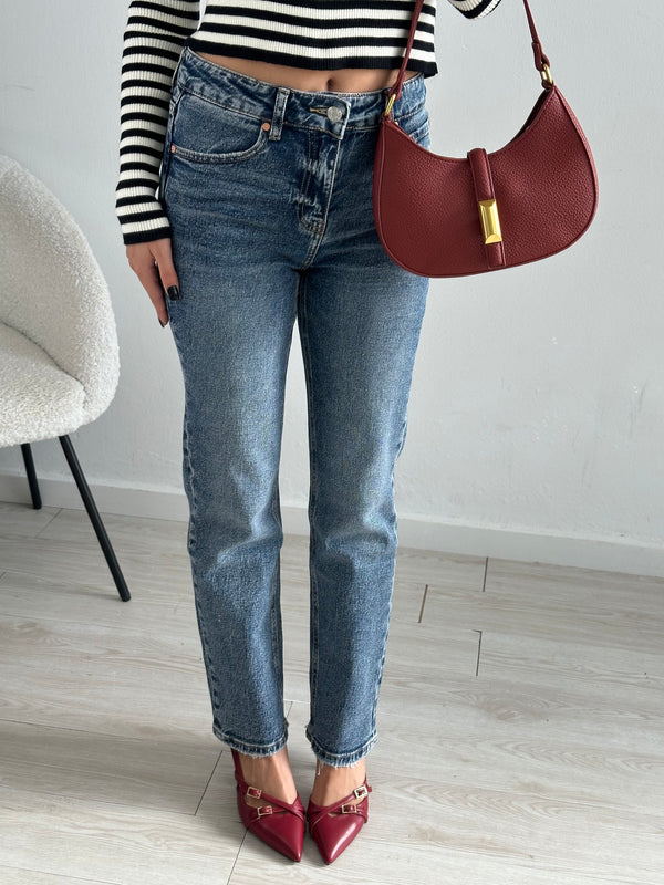 Jeans blu mom fit