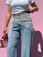 Jeans con bandana rosa