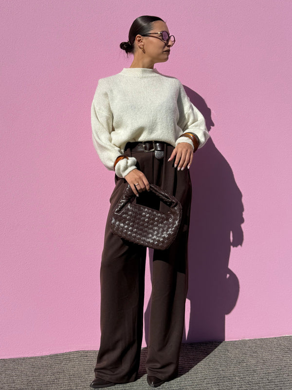 Pantalone palazzo con cintura