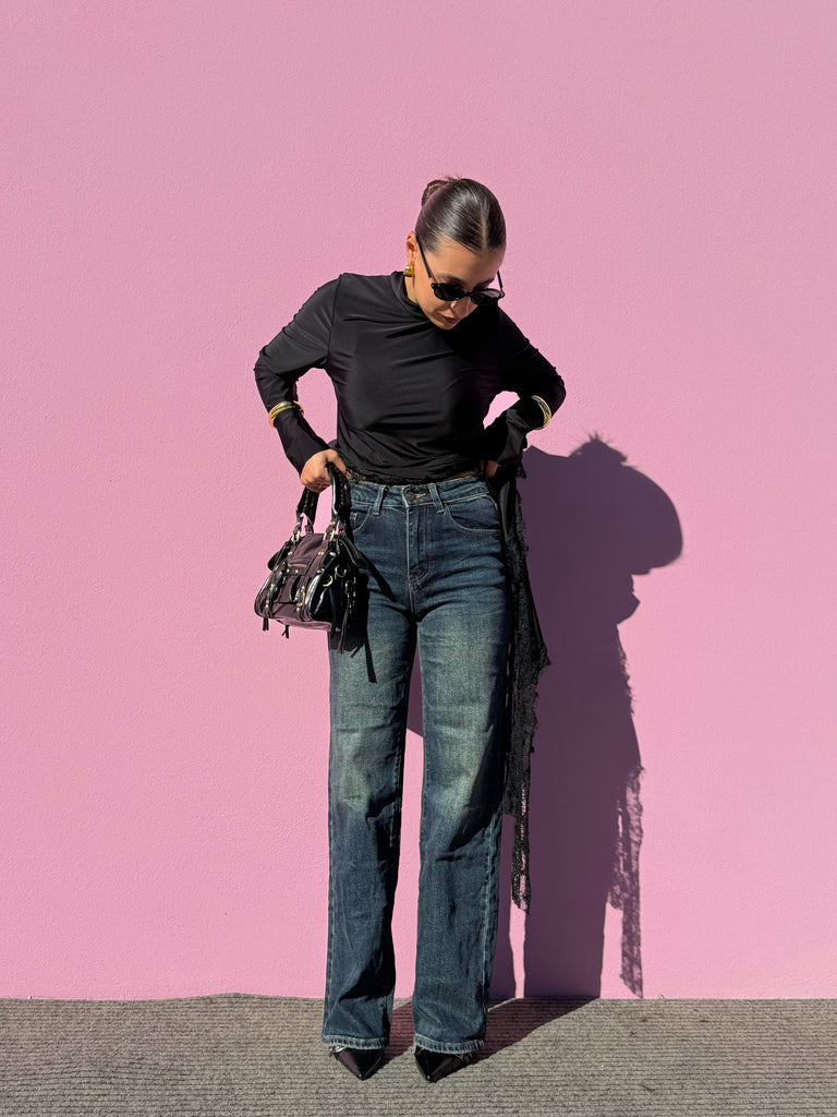 Jeans palazzo sabbiato