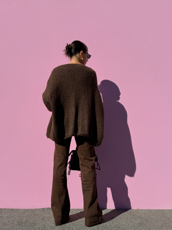 Cardigan in maglia Marrone