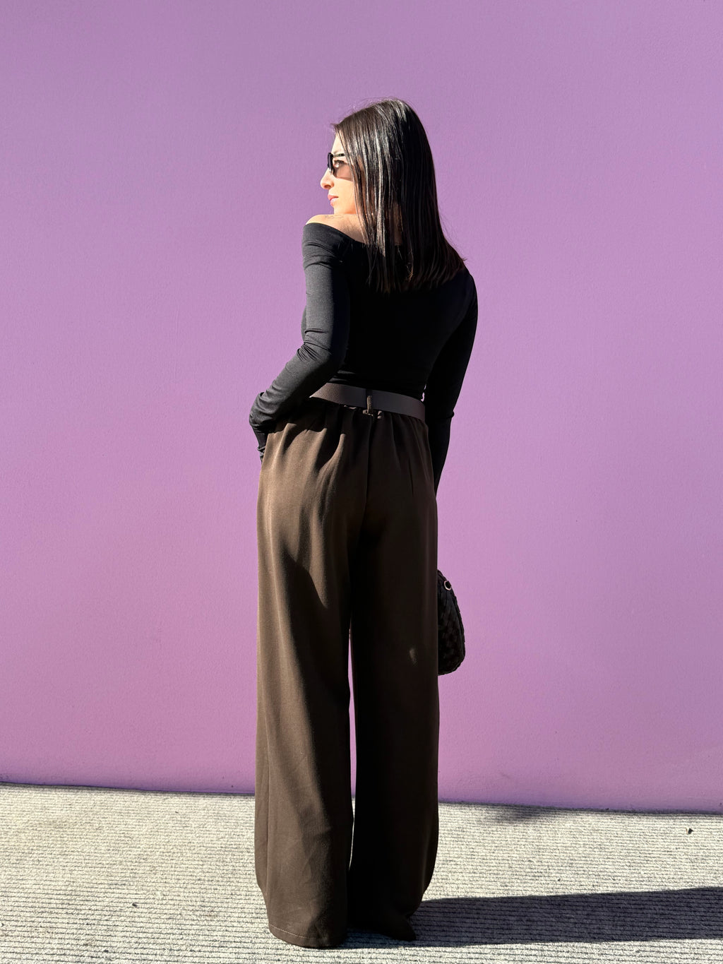 Pantalone palazzo con cinture