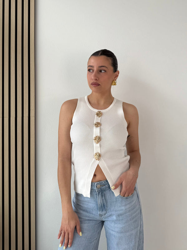 Canotta bottoni gioiello