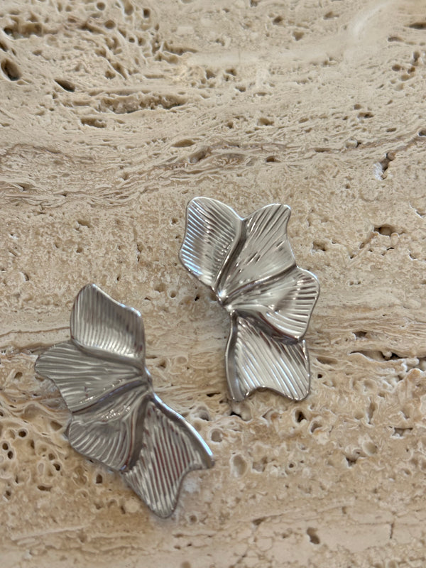 Orecchini FLOWER mezza luna Silver