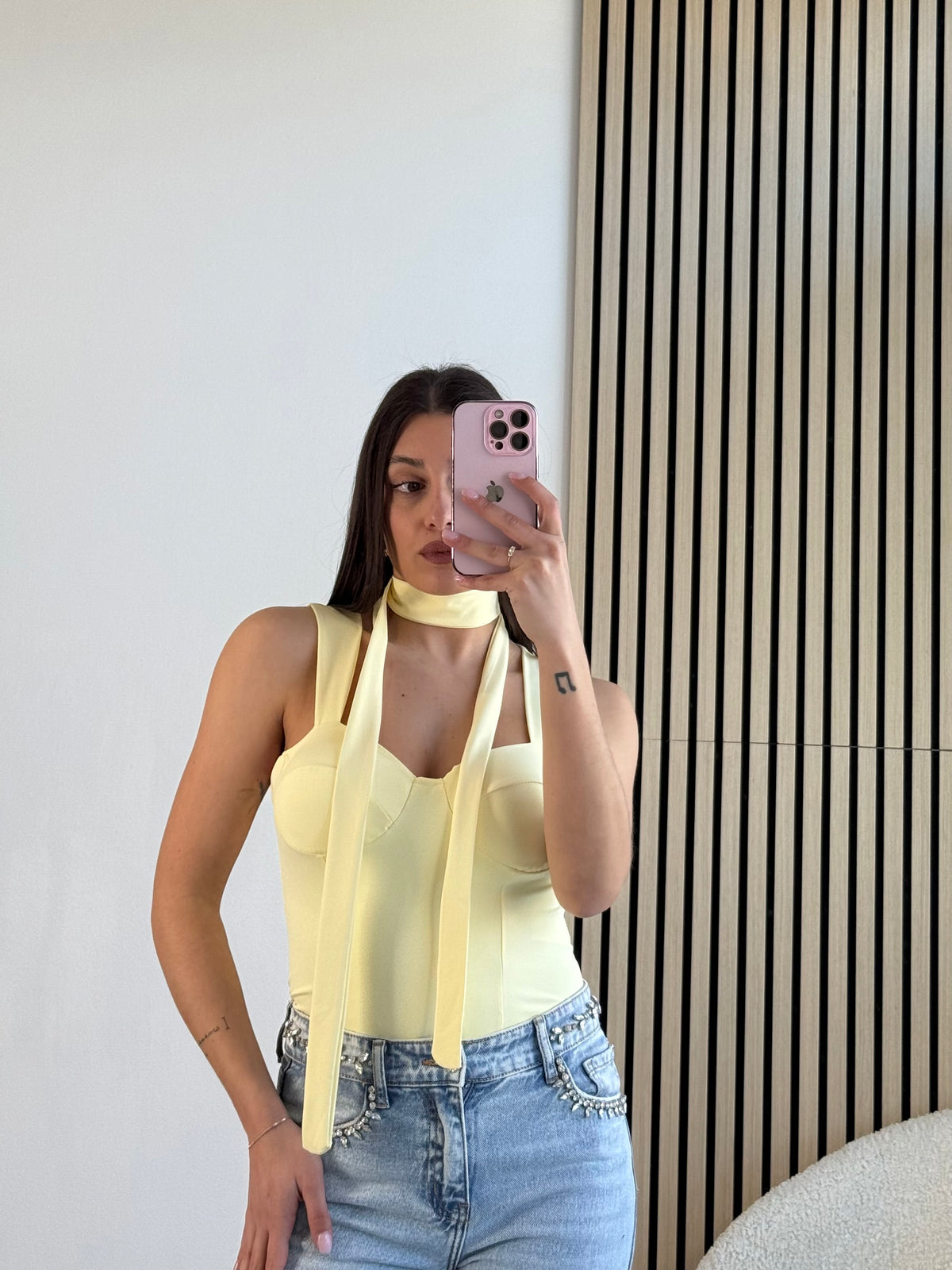 Top corpetto con foulard