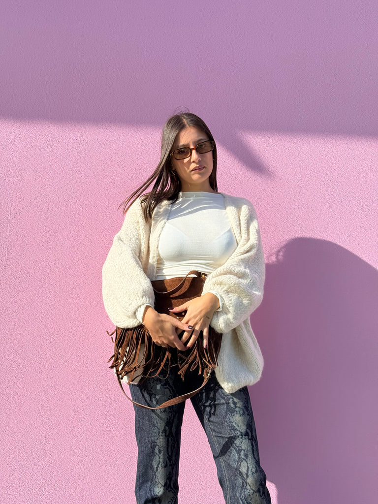 Cardigan in maglia bianco