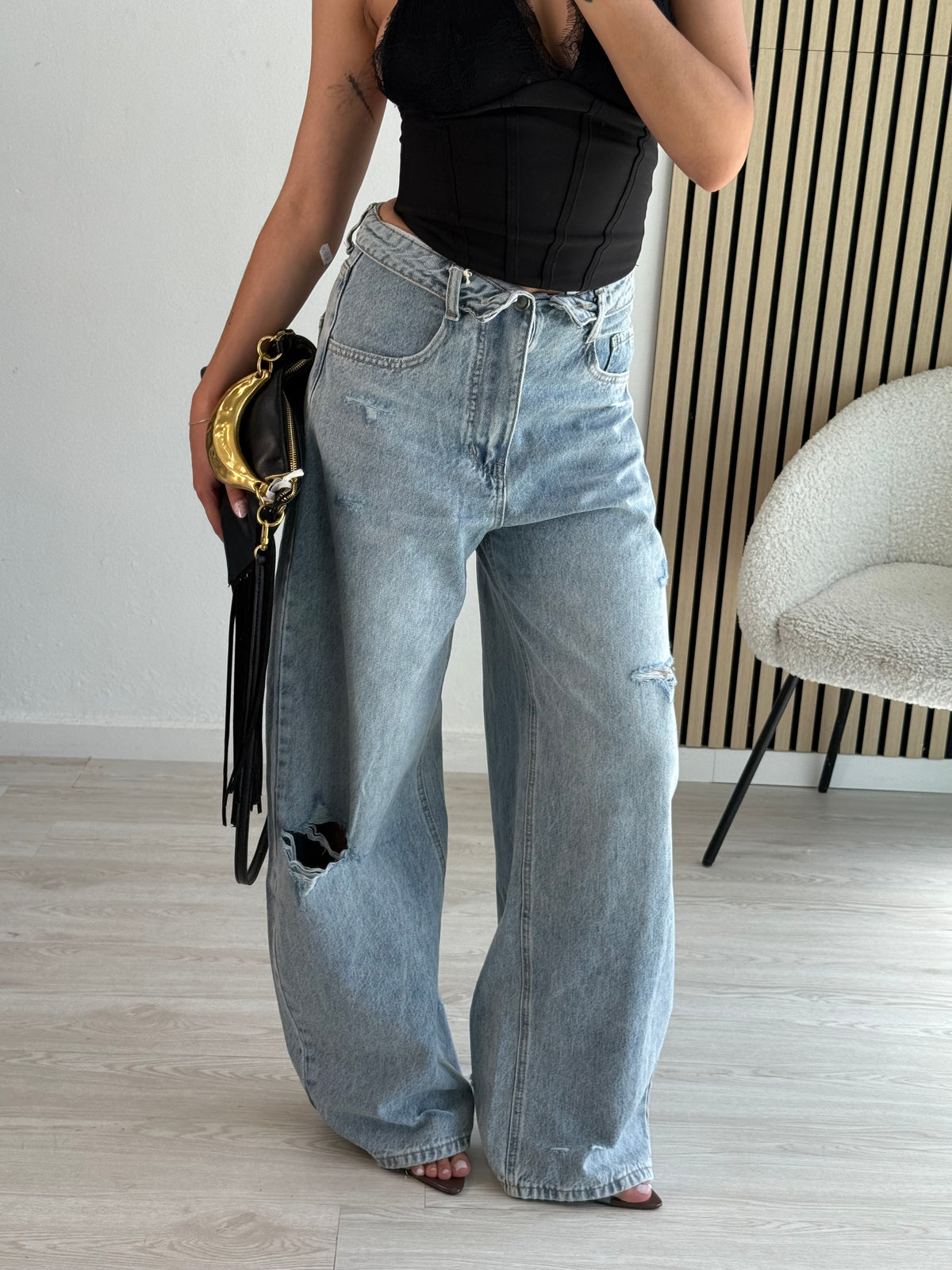 Jeans con risvolto
