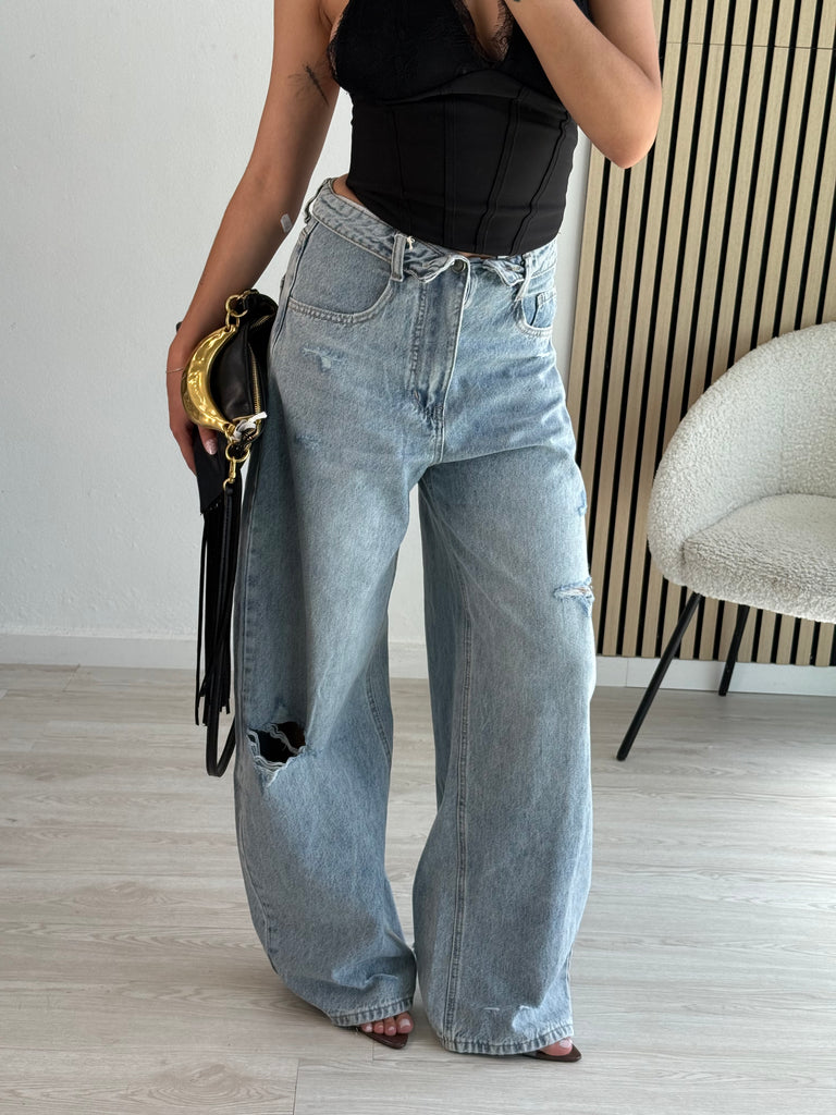 Jeans con risvolto