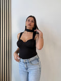 Top corpetto con foulard