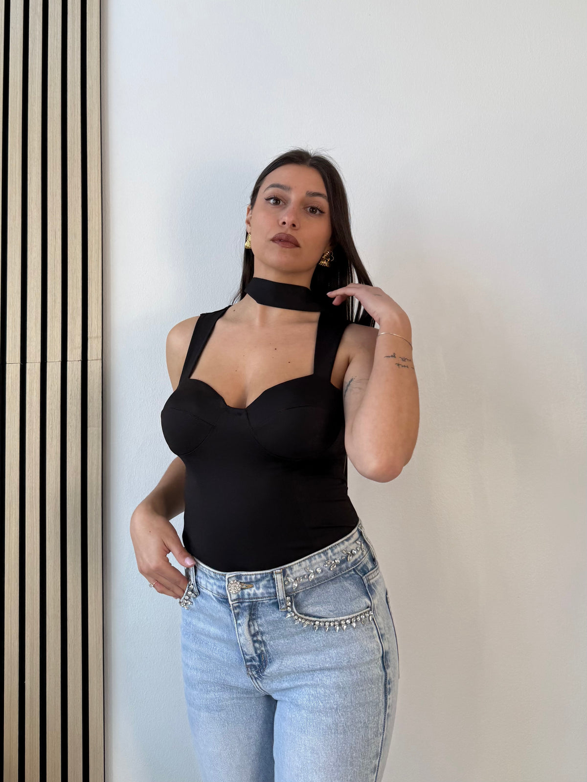 Top corpetto con foulard