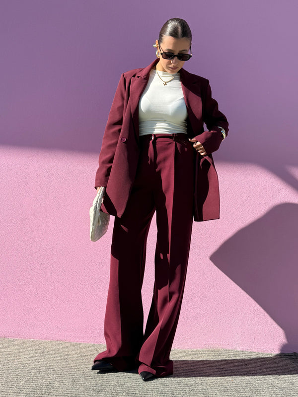 Blazer doppio petto over bordeaux