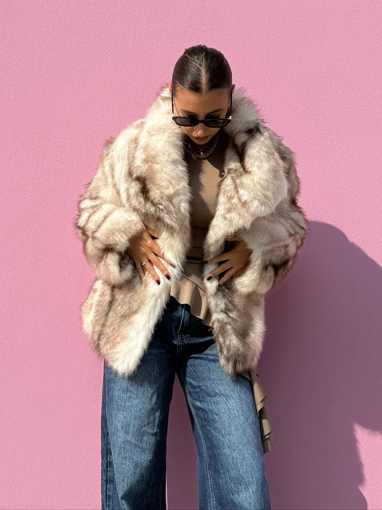 Eco-pelliccia white fox