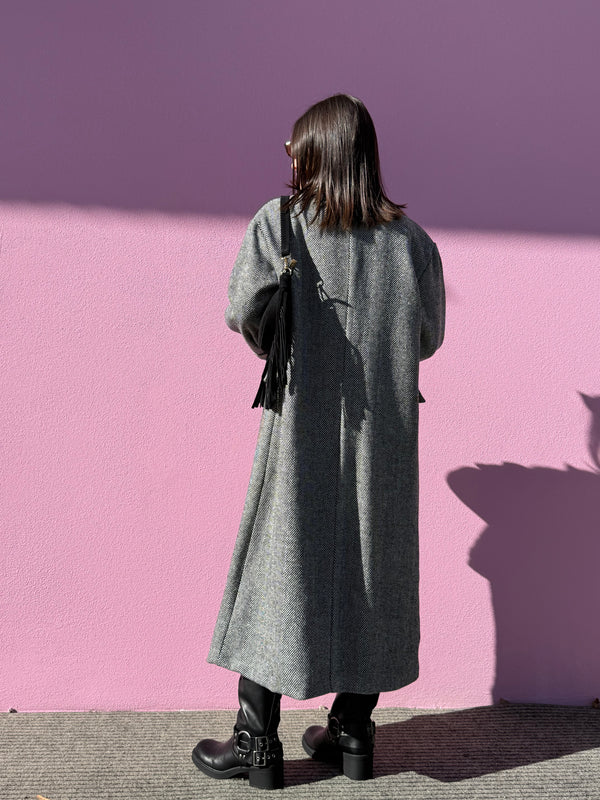 Cappotto lungo spigato