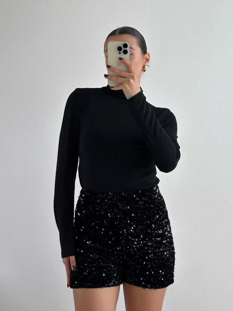 Pantaloncino in velluto paillettes