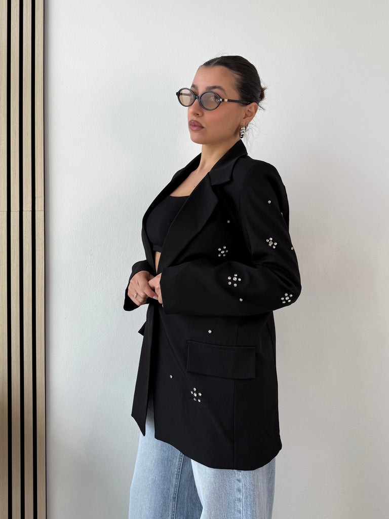 Blazer gioiello con strass