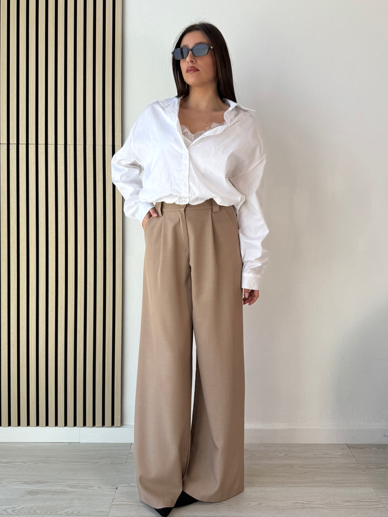 Pantalone palazzo con pence