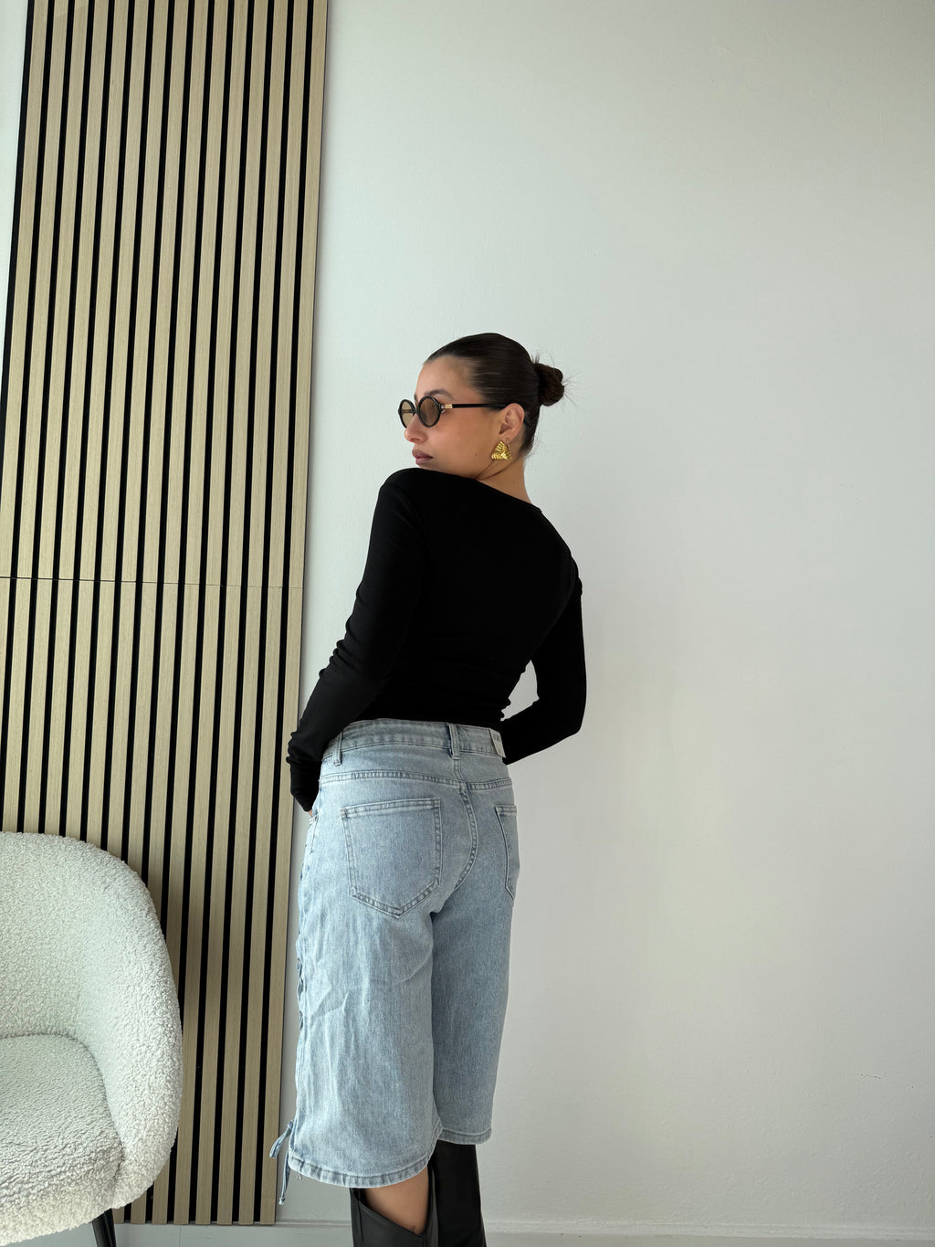 Bermuda di jeans lace