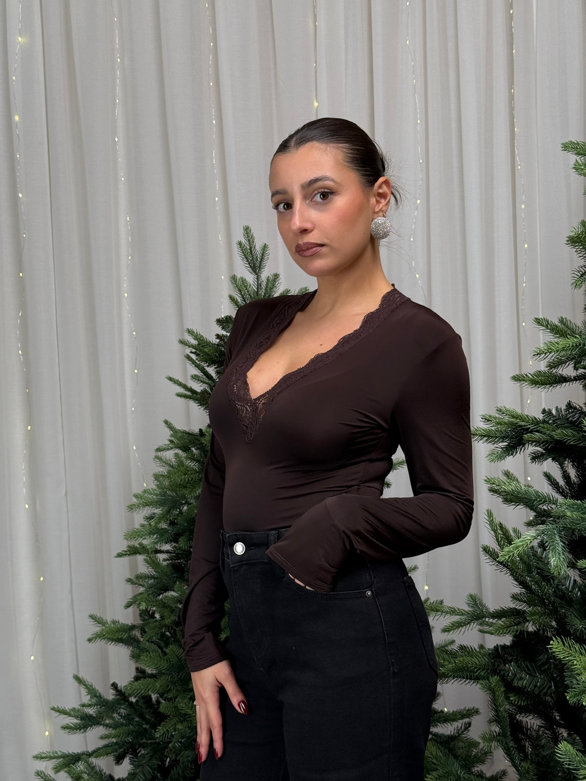 Body scollo a V pizzo