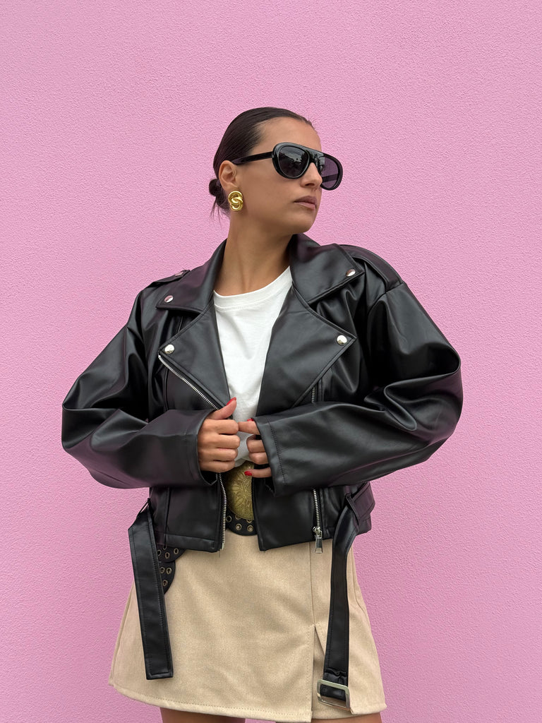 Chiodo in ecopelle Crop