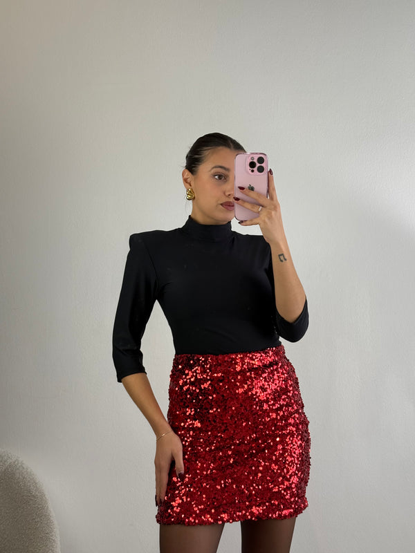 Gonna paillettes rossa