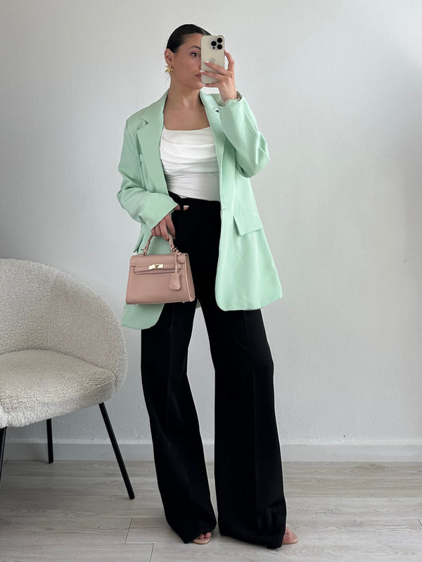Blazer monopetto verde menta