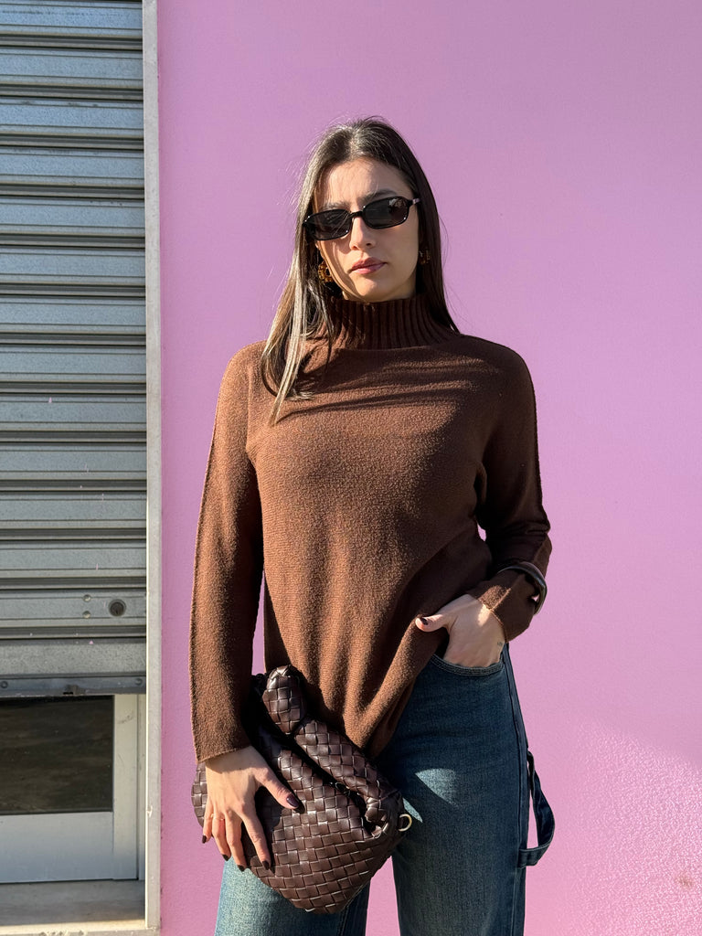 Maglioncino colletto Brown