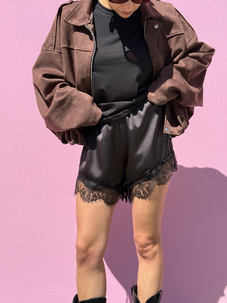 Short Satin e Pizzo