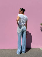 Jeans con bandana rosa
