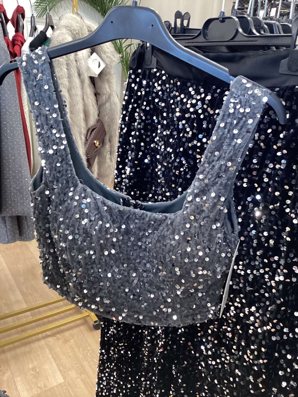 Top in velluto paillettes