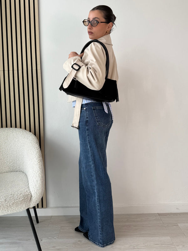 Jeans palazzo blu scuro