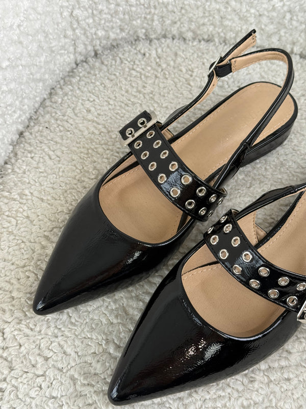 Slingback basse fibbia