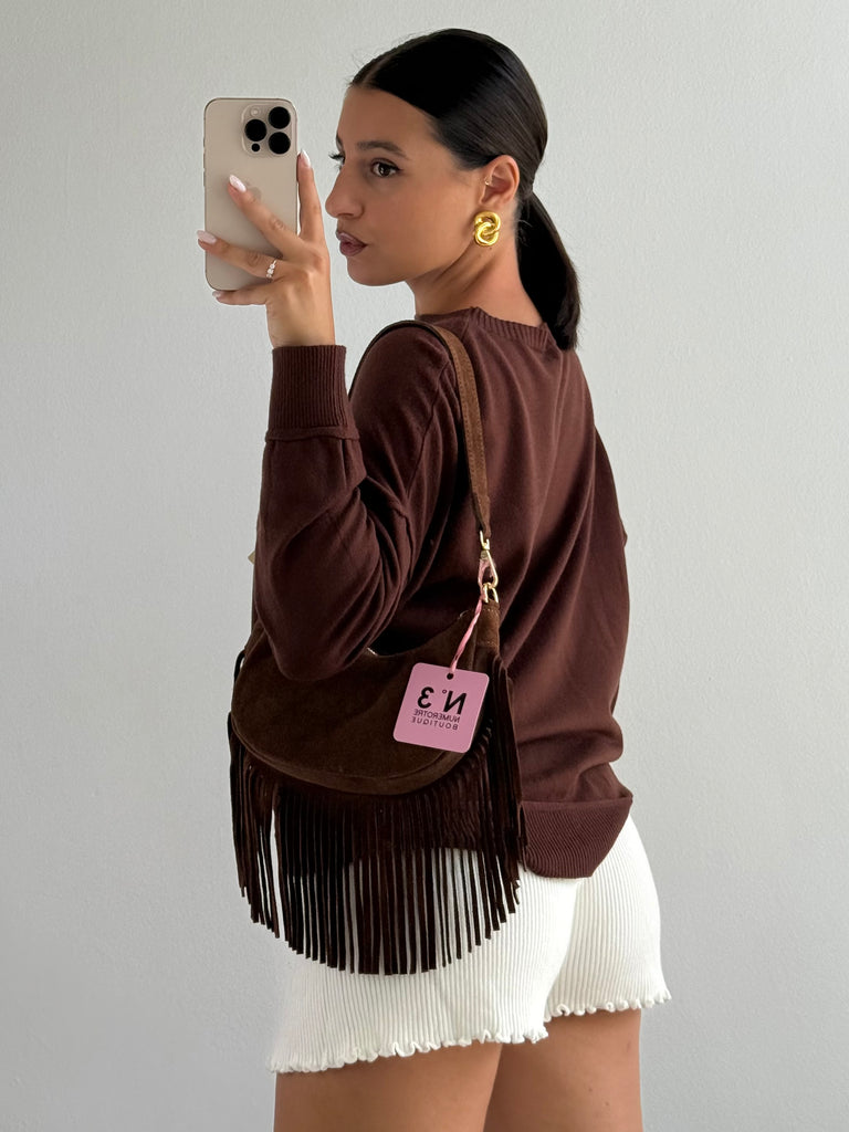 Borsa frange TREND in vera pelle