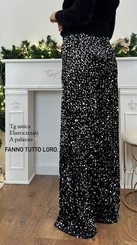 Pantalone velluto strass