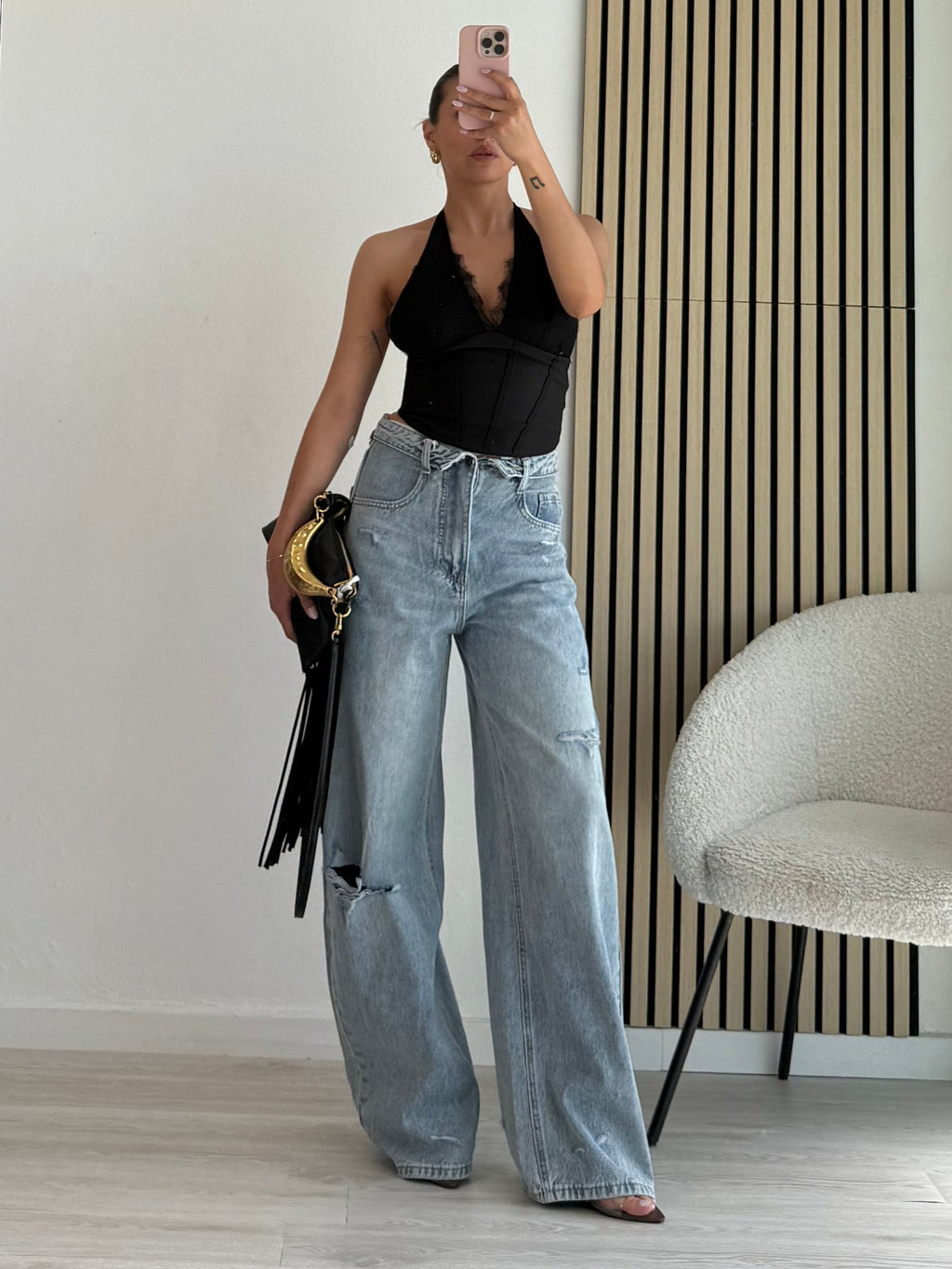 Jeans con risvolto