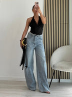 Jeans con risvolto